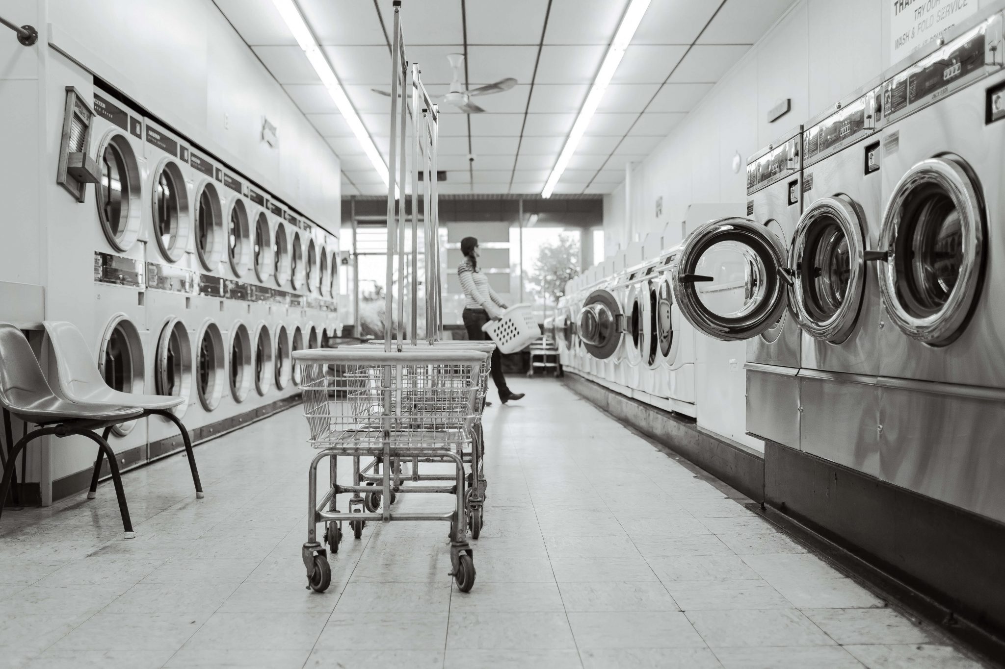 black and white clean cleaning