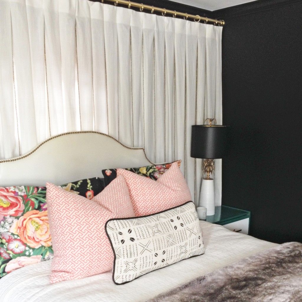 use curain as master bedroom headboard