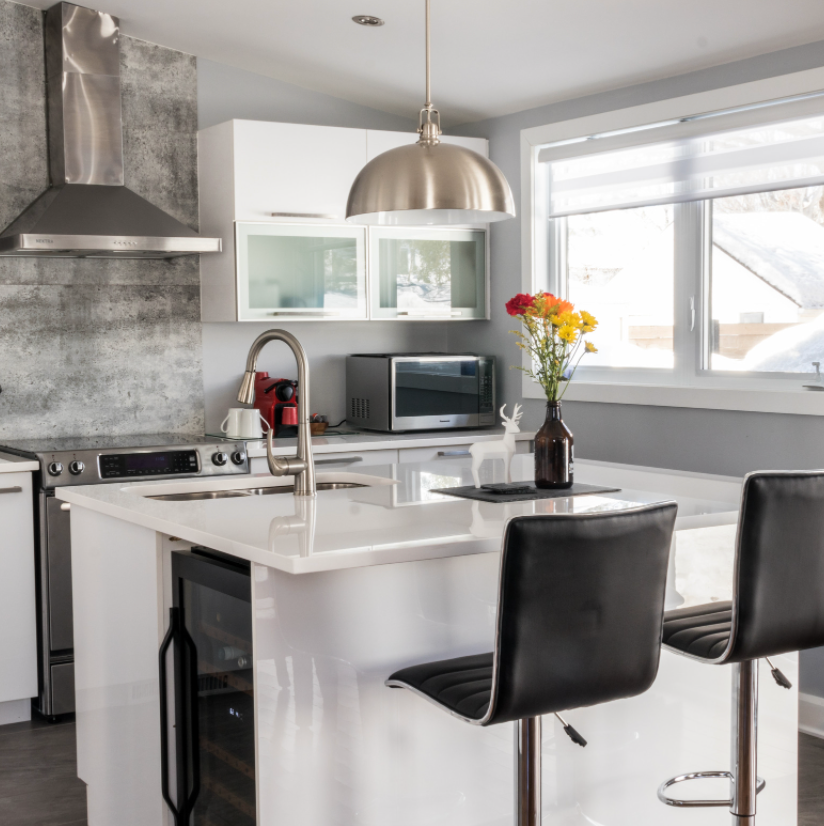 Stainless steel kitchen island