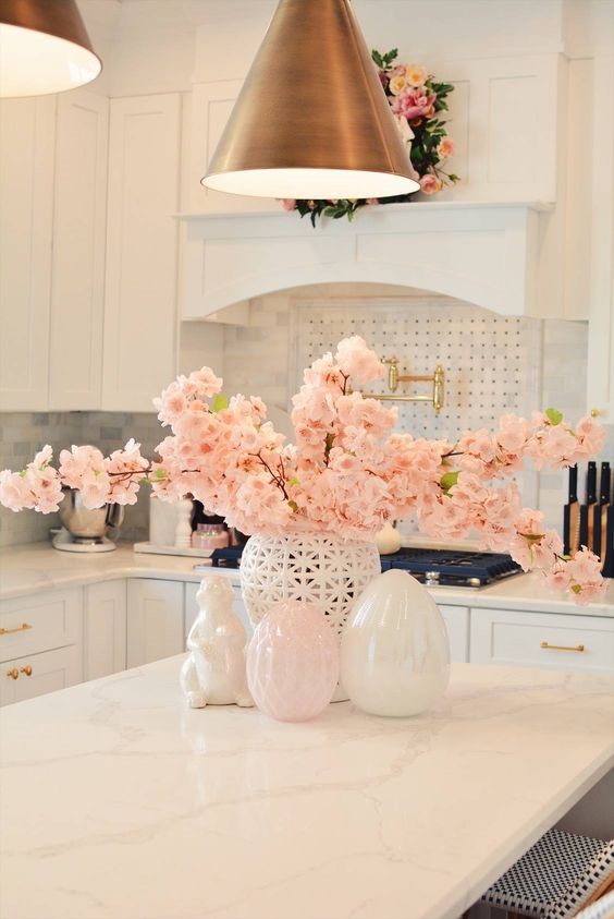 fresh pink blooming flowers
