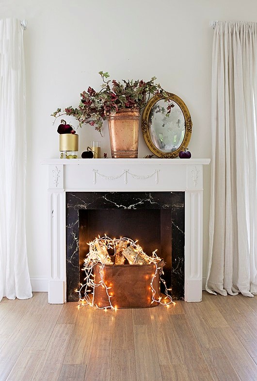 faux fireplace