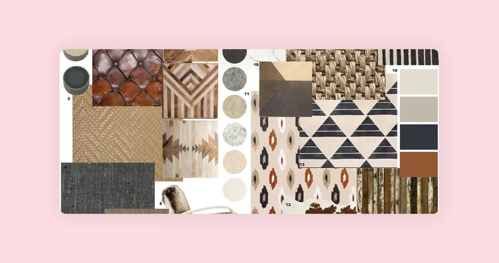 Multiple interior design materials and finishes for professionals to choose from.