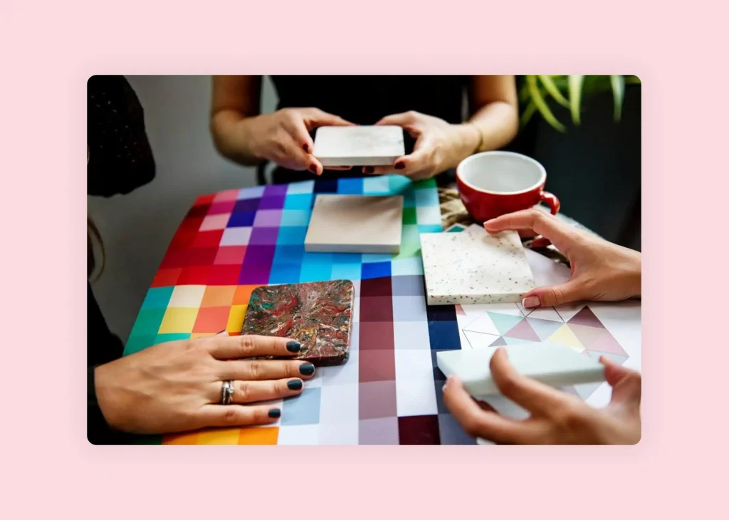 Professionals actively collaborate with clients for choosing best materials for interior design