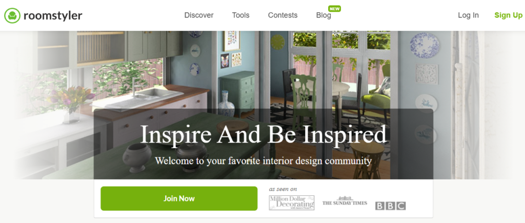 Image showing Roomstyler 3D Home Planner home page