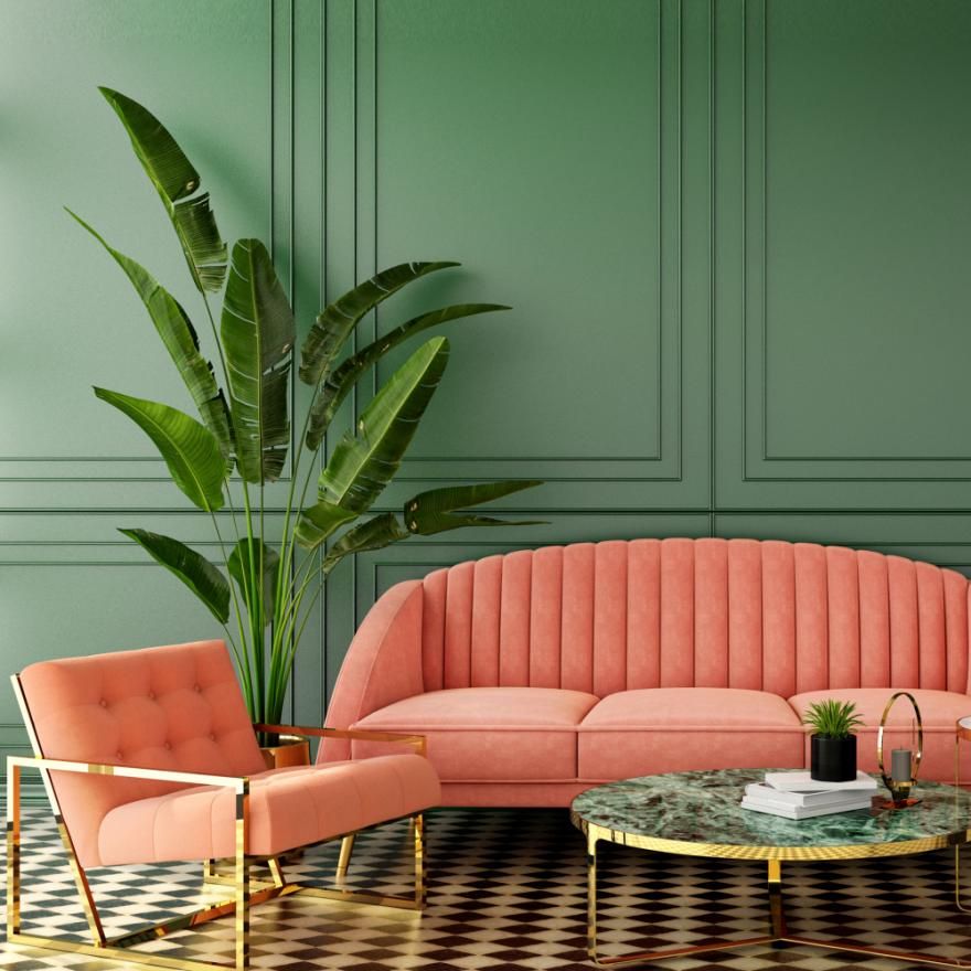 focus on streamlined shapes for art deco interior design style
