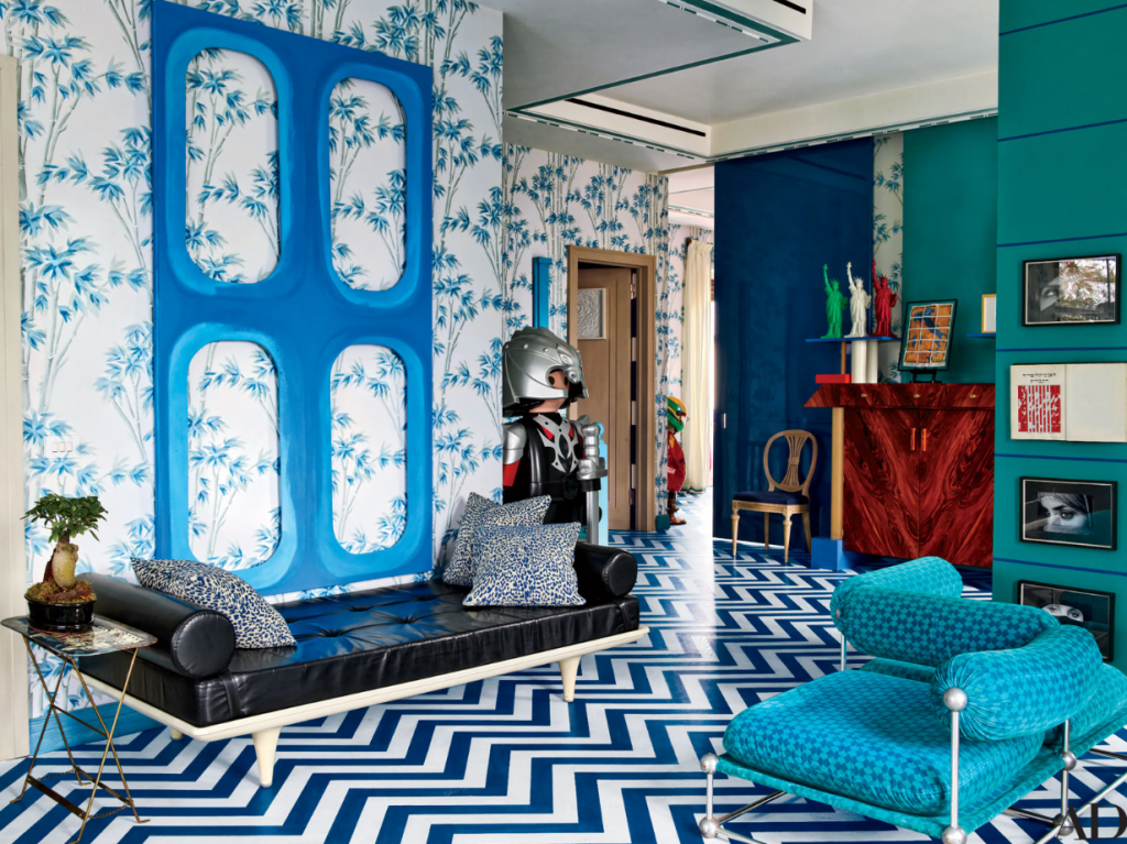 contrasting effect of pattern in interior design