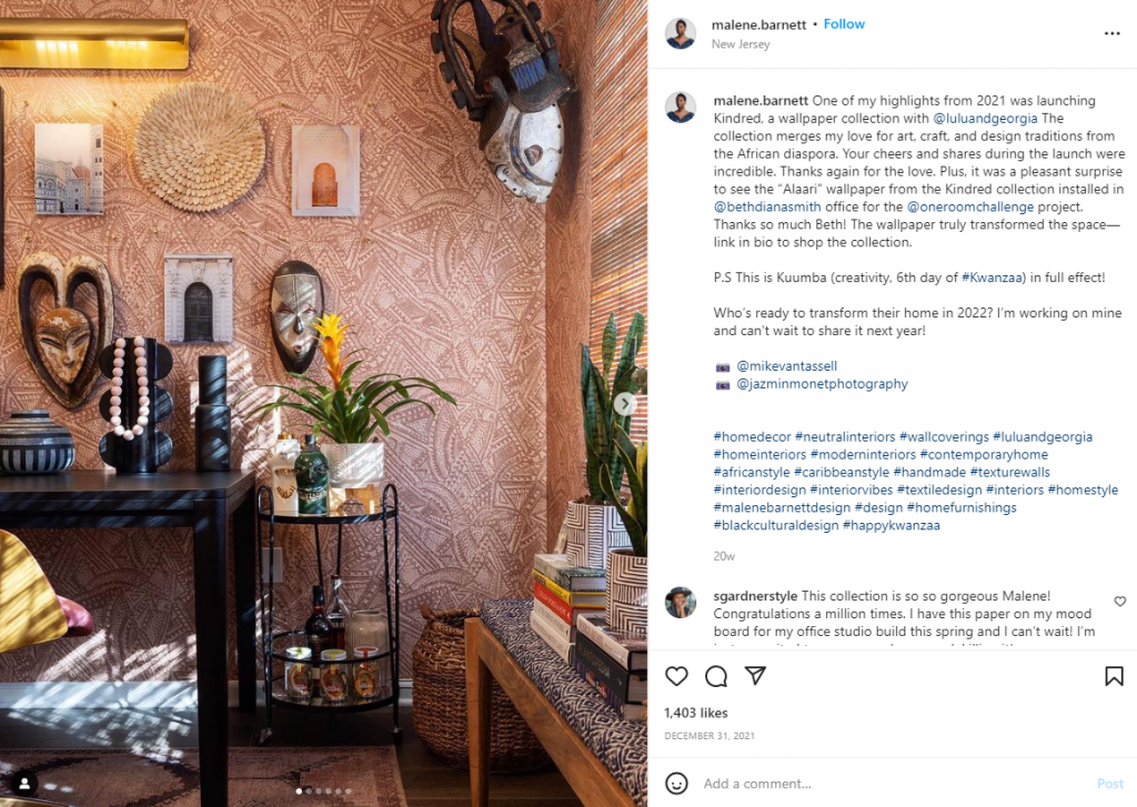 malene barnett interior design instagram influencer