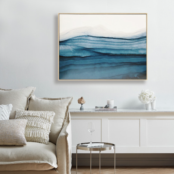 abstract art for coastal interior design
