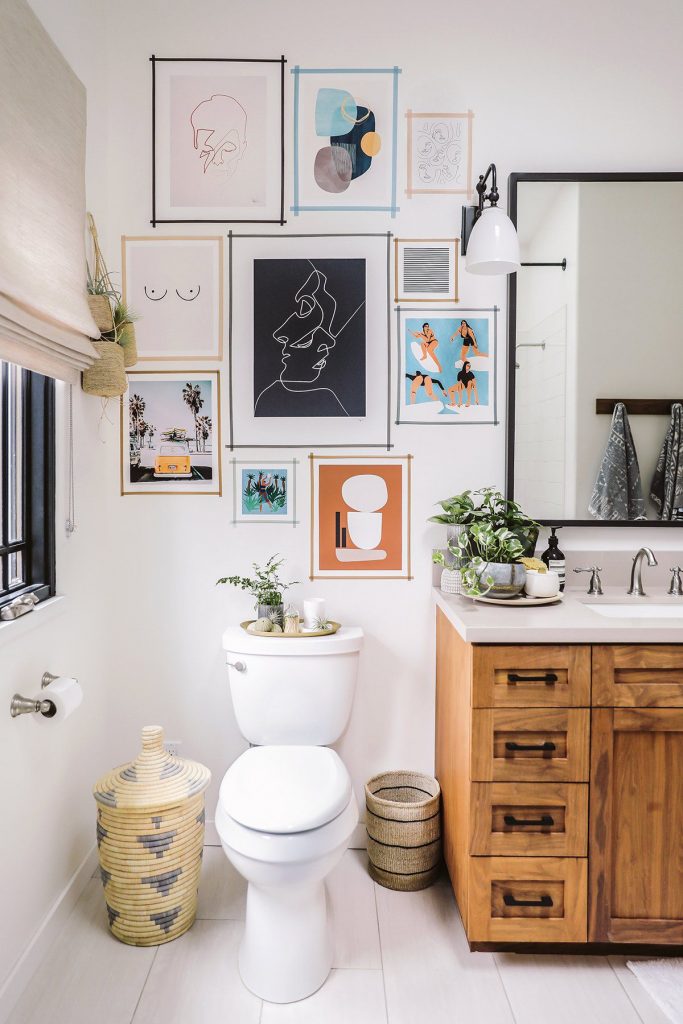 bathroom gallery wall