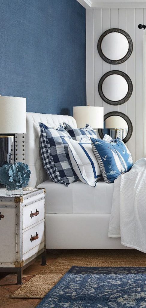 bold color and pattern for coastal interior design