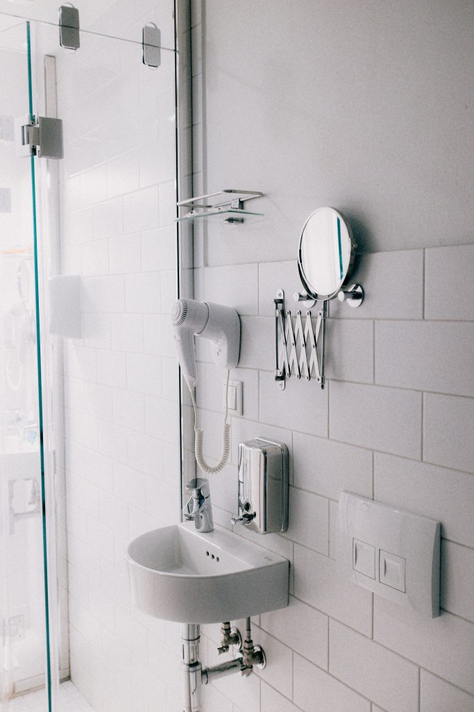 cutting corners on storage and counter space in bathroom