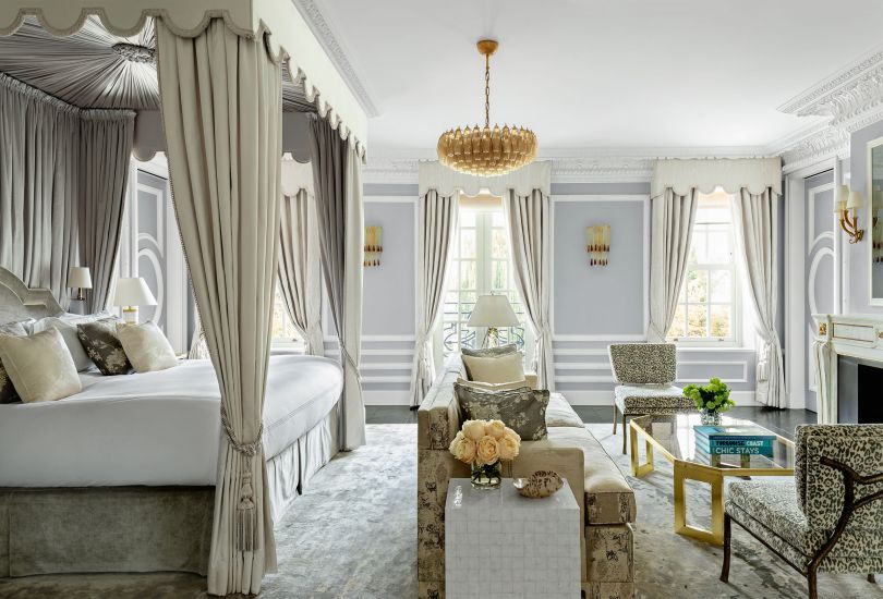 draped curtains - french country interior design