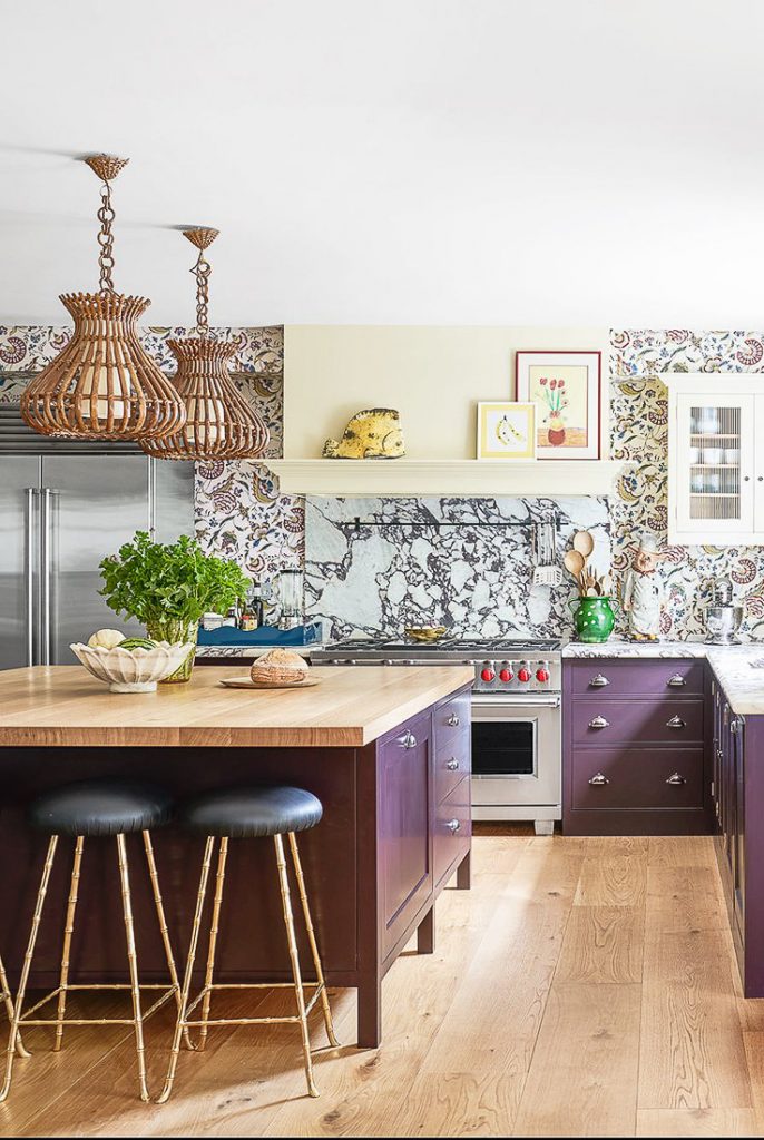 hang art in place of uppers - kitchen wall decor ideas