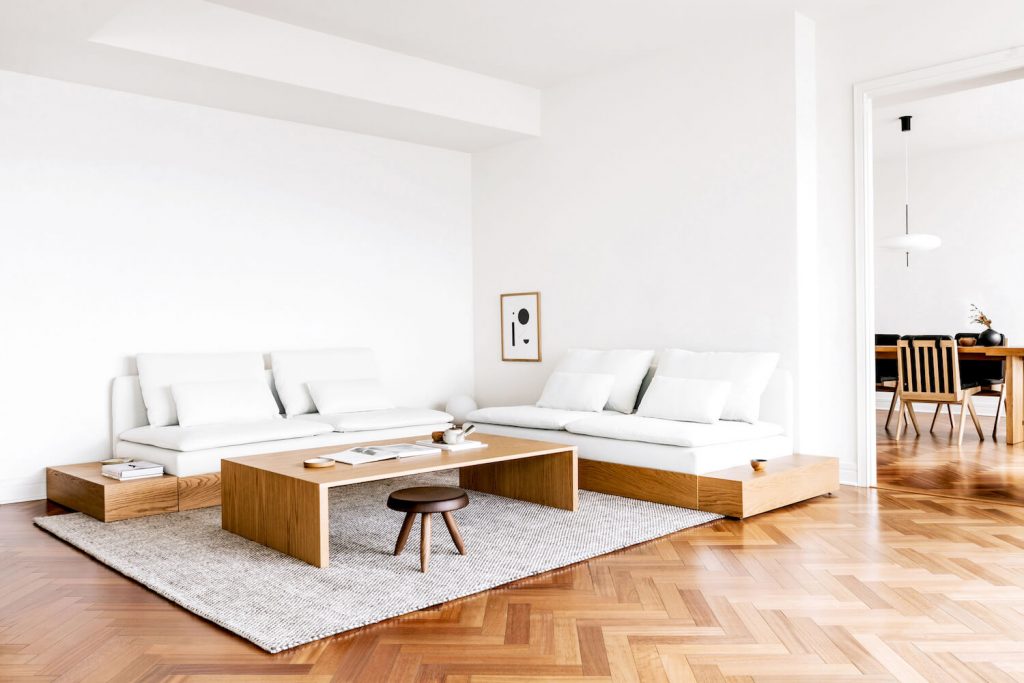 japandi interior design flooring