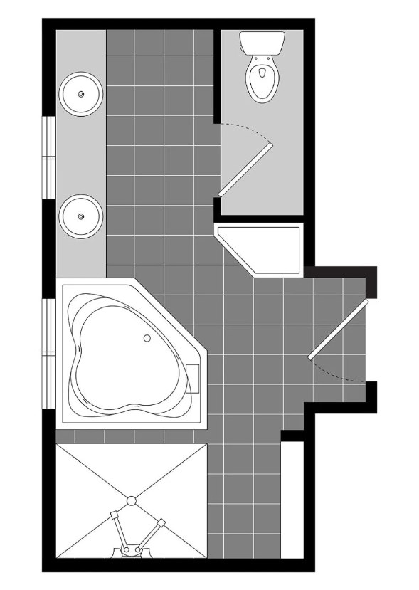 luxurious touch bathroom layout