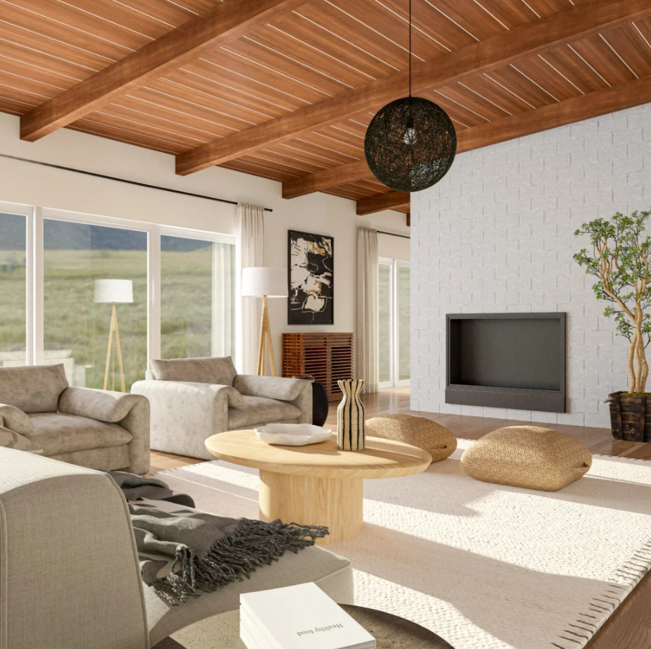 mix and contrast - japandi interior design style