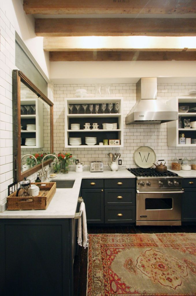 mount mirrors - kitchen wall decor ideas