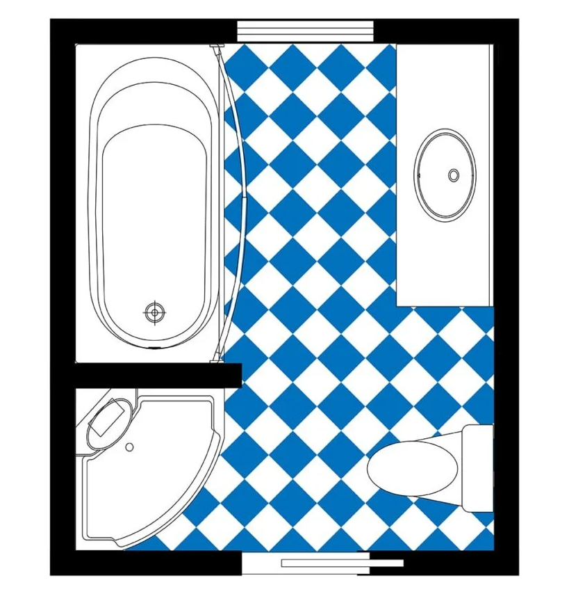 powder room layout