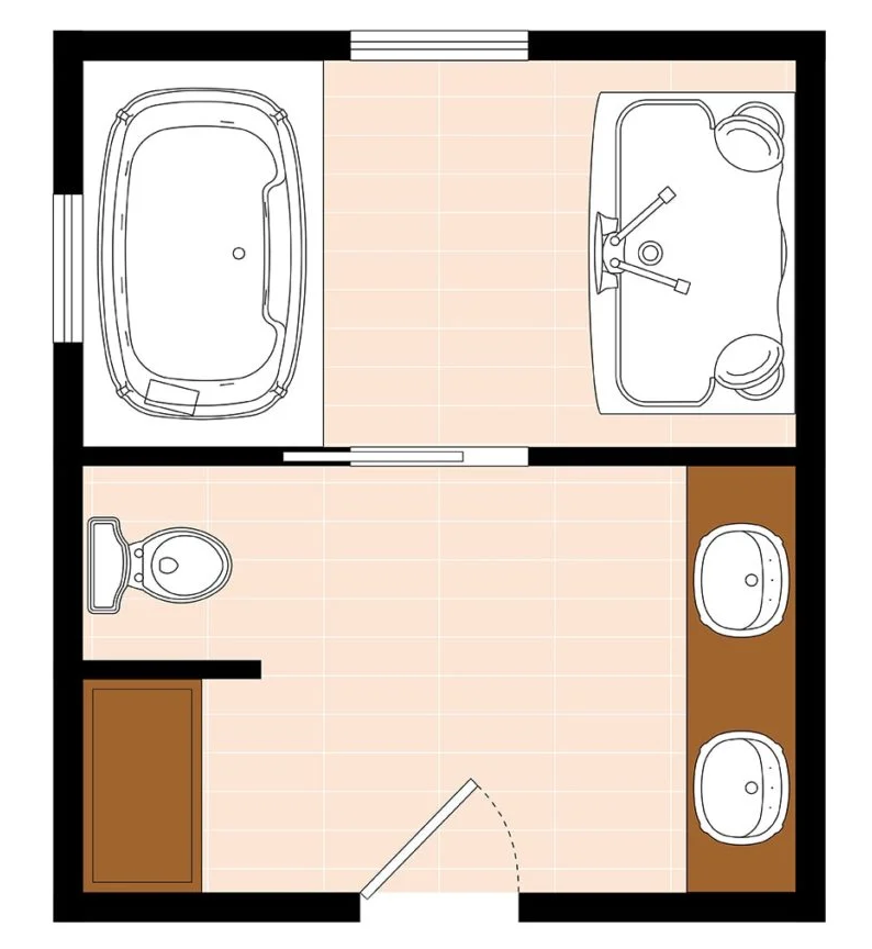 primary bathroom layout