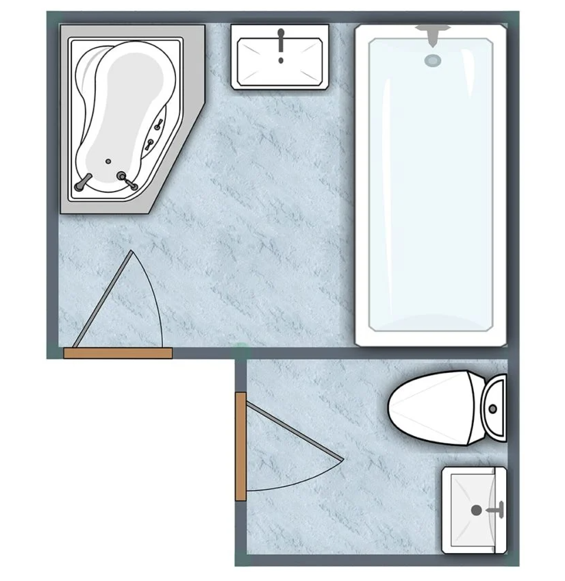two entrances bathroom layout