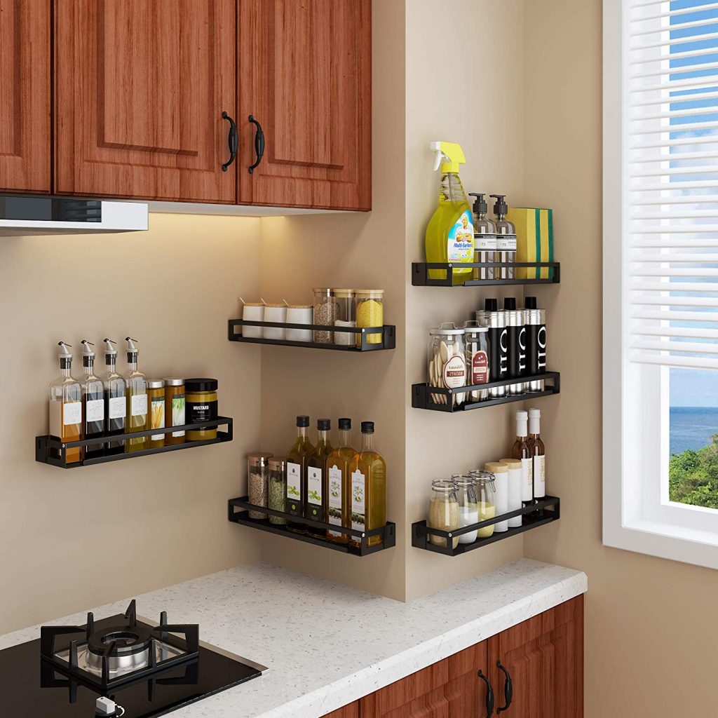 wall spice racks - kitchen wall decor ideas