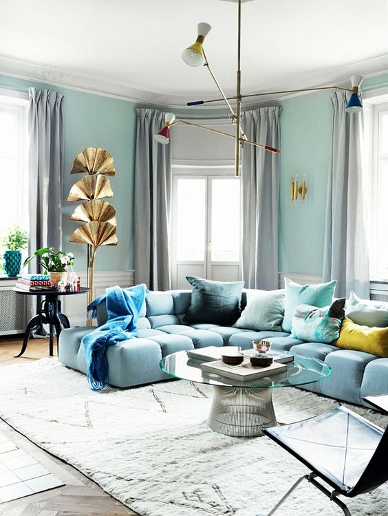 blue color interior lightings