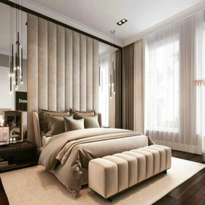 wall paneling ideas - upholstered fabric