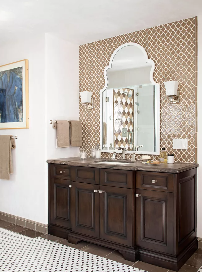 moorish inspired backsplash for bathroom