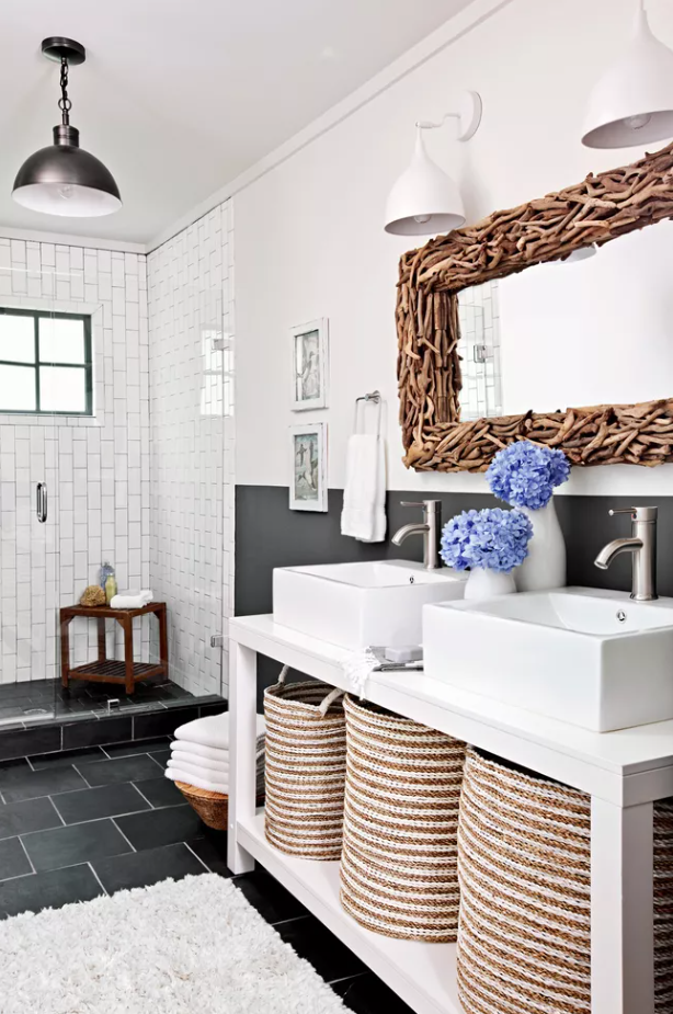 painted sink bathroom backsplash