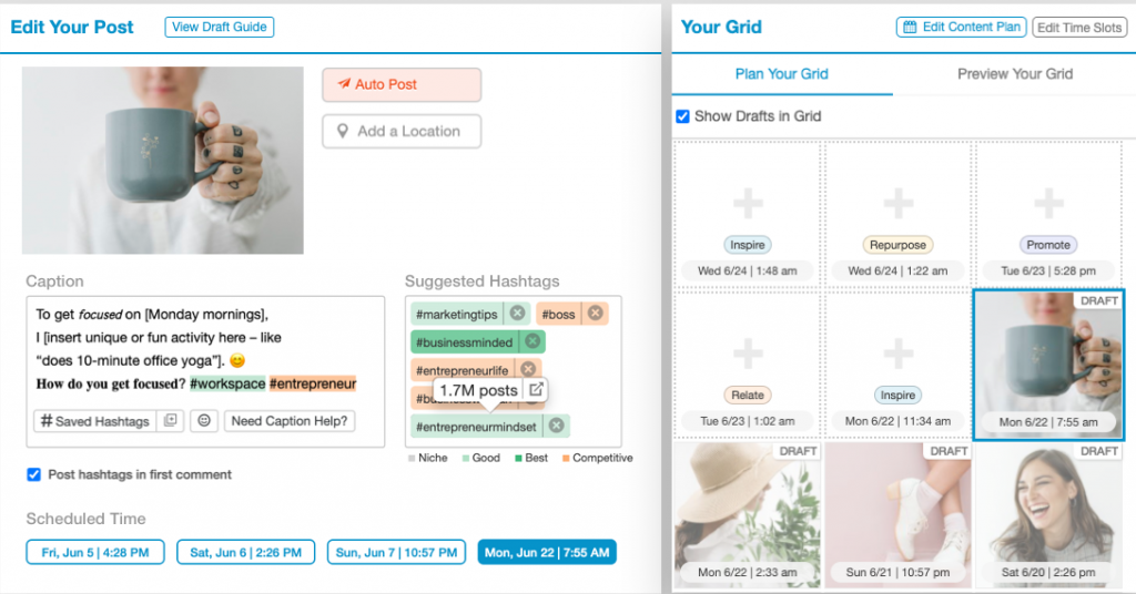 tailwindapp - instagram post scheduling tool