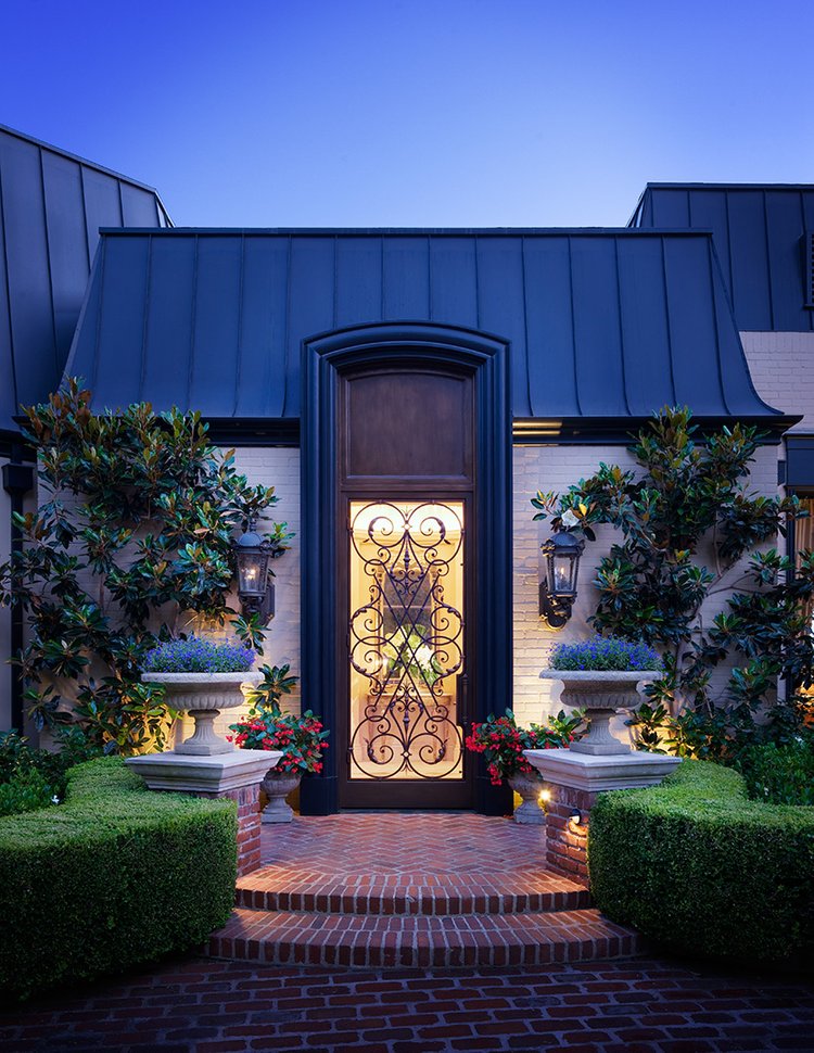 front doors with wrought iron frame