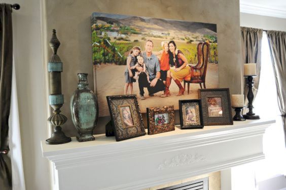 gallery wall ideas - utilise your mantel