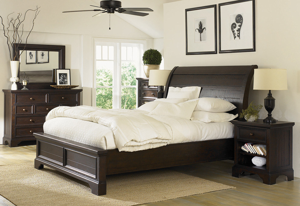 master bedroom design ideas - dark wood design