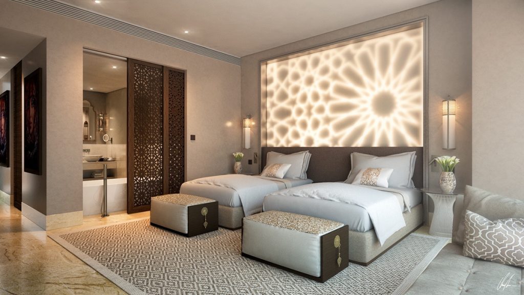 master bedroom design with lighting