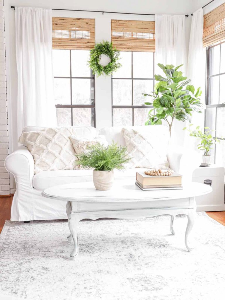 sunroom with bold decor