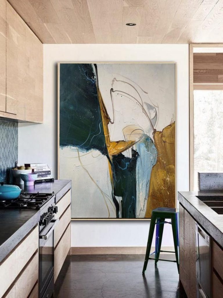 small kitchen ideas - incorporate art work