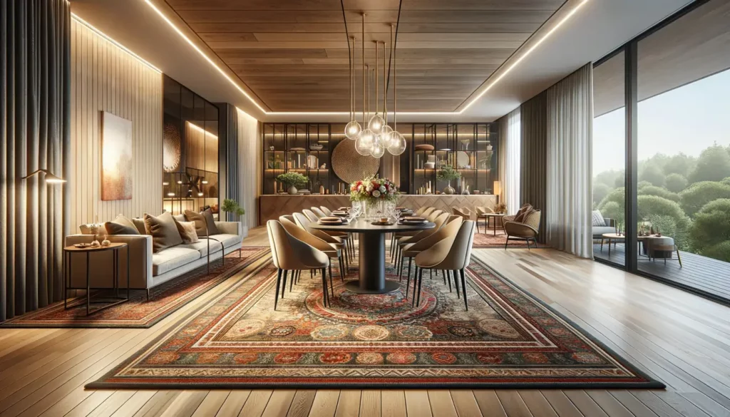 Open concept dining room layout