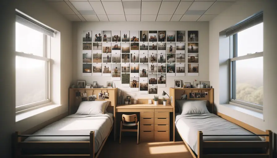 dorm room design ideas - add a photo wall