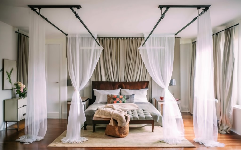 Canopies with sheer curtains
