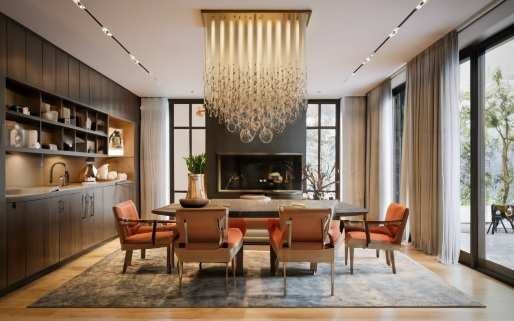 Different colored light fixtures