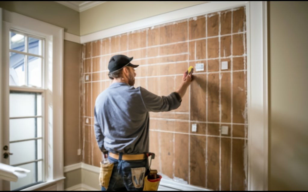 Draw-Chalk-Lines-and-Determine-How-the-Wainscoting-Panels-Will-Look-Like
