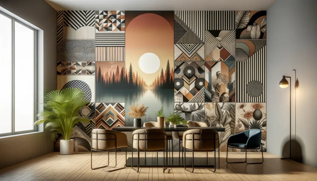 Home-interior-with-bold-wallpaper