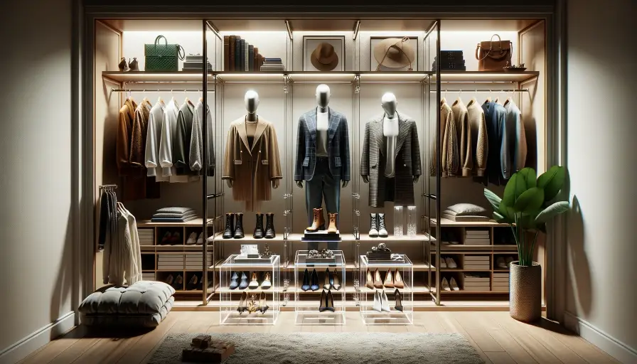 Mannequins in walk-in closet