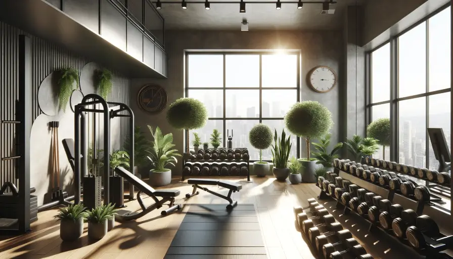 Plants on home gym