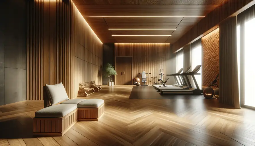 Seating area in home gym
