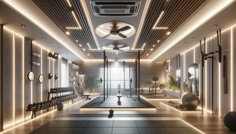 Ventilation and lighting in home gym
