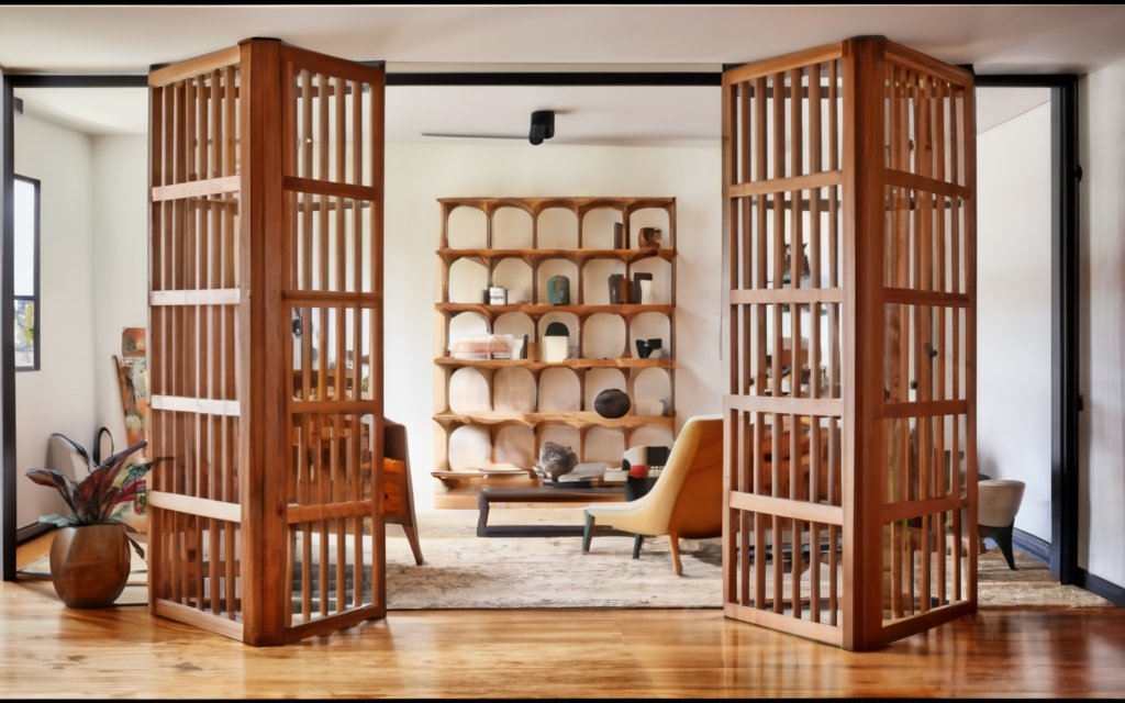 Wooden frames room divider