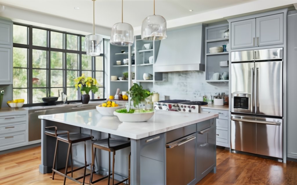 advanced stainless steel appliances in the kitchen design