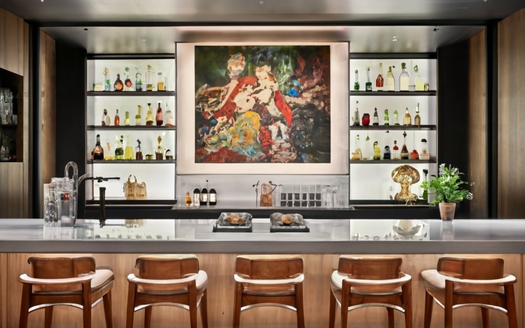 artwork in home bar