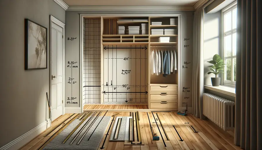 baseboards in walk-in closet